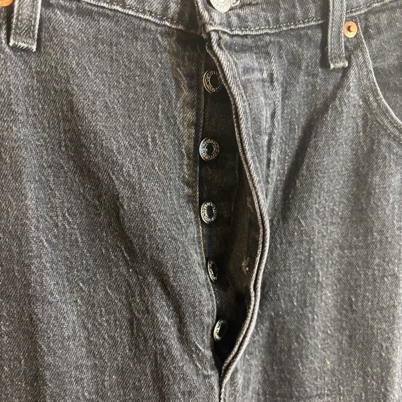 LEVI’S Sz 32 Ribcage Ankle Straight Washout Black Button Fly Jeans NEW WITH TAG - Picture 4 of 16